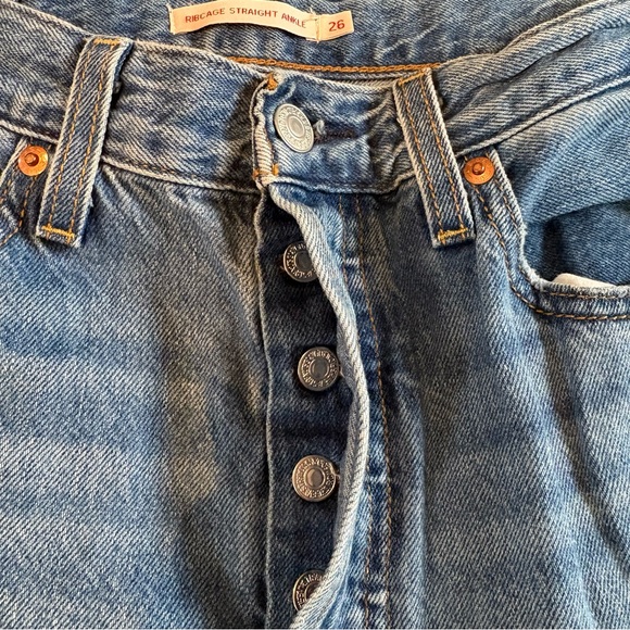 Levi's Women's Ribcage Straight Ankle Denim Jeans Sz 26 Classic Preppy USA - Picture 11 of 12
